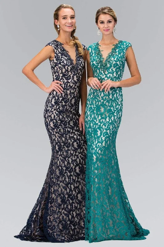 Best Boutiques Online Elizabeth K - GL1420 Embellished Jewel Neck Gown