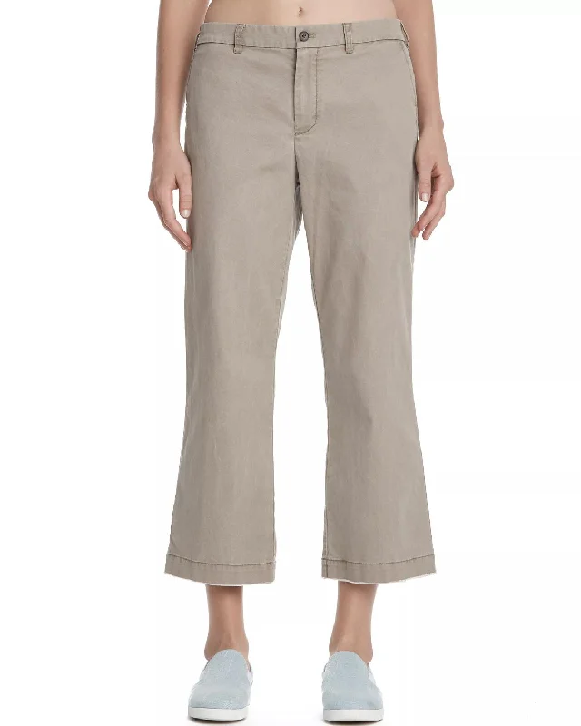 Fresh Styles, Fresh Deals Cropped Boyfriend Enzyme Wash Pant In Faded Sage