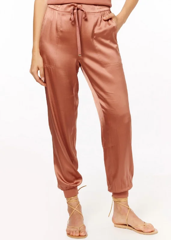 Trendy Threads Zoe Silk Jogger In Acorn