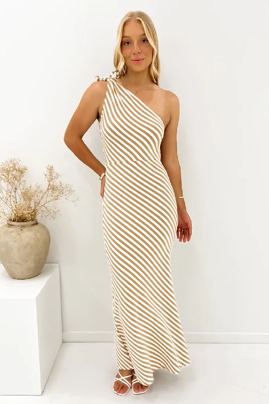 Unbeatable Deals Ellis Maxi Dress Tan Stripe