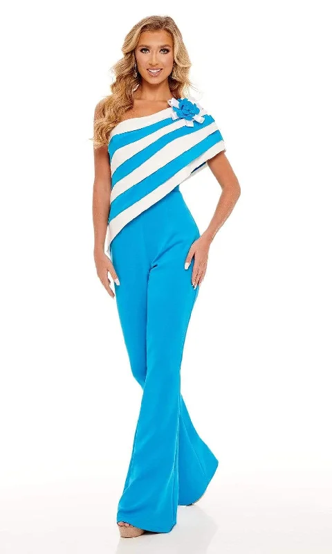 Timeless Elegance Redefined Rachel Allan - 50089 Stripe Draped Jumpsuit