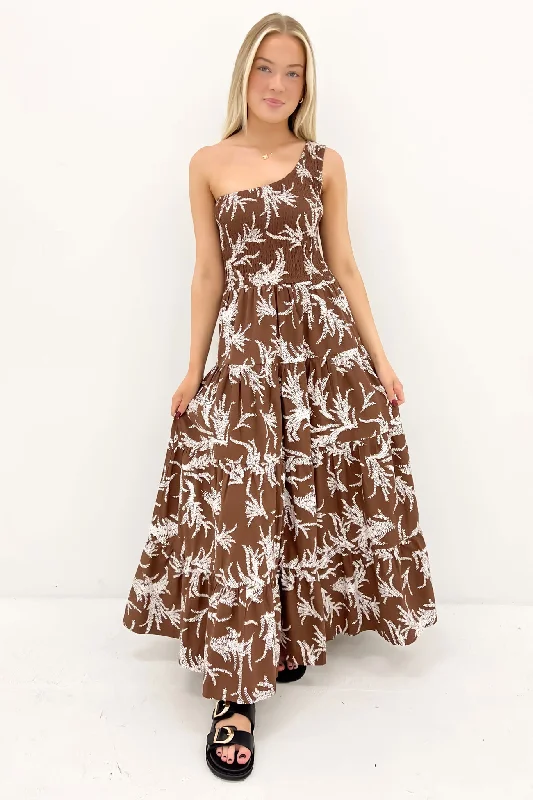 Casual Chic Fleur Maxi Dress Cocoa Leaf