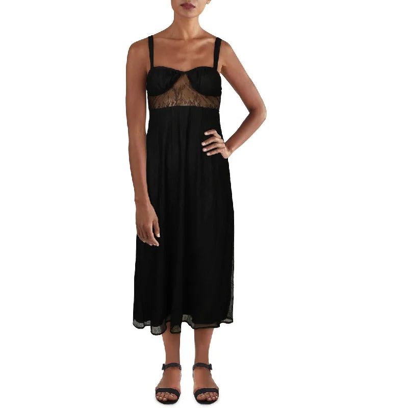 Clearance Sale Danielle Bernstein Womens Lace Sheer Midi Dress