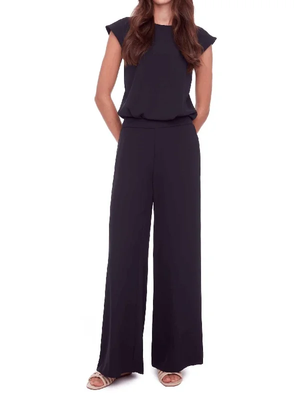 Valentine's Special Wide Leg Vegan Silk Pant In Black