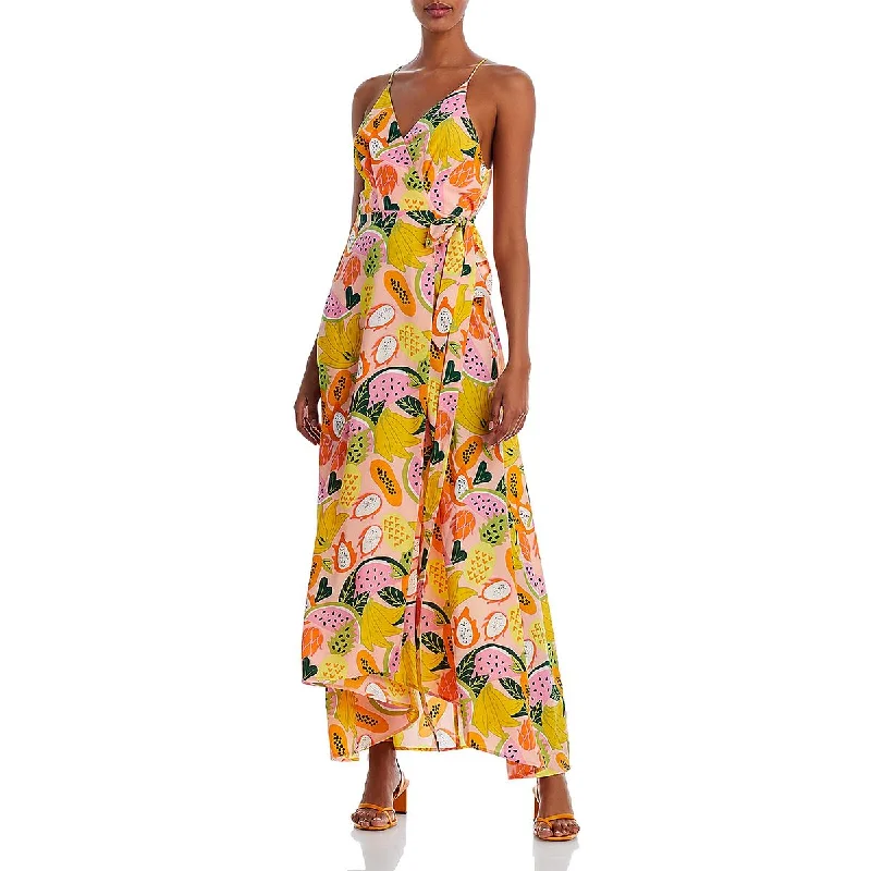 Trend Forward Threads For Her Aqua Womens Printed Long Maxi Dress