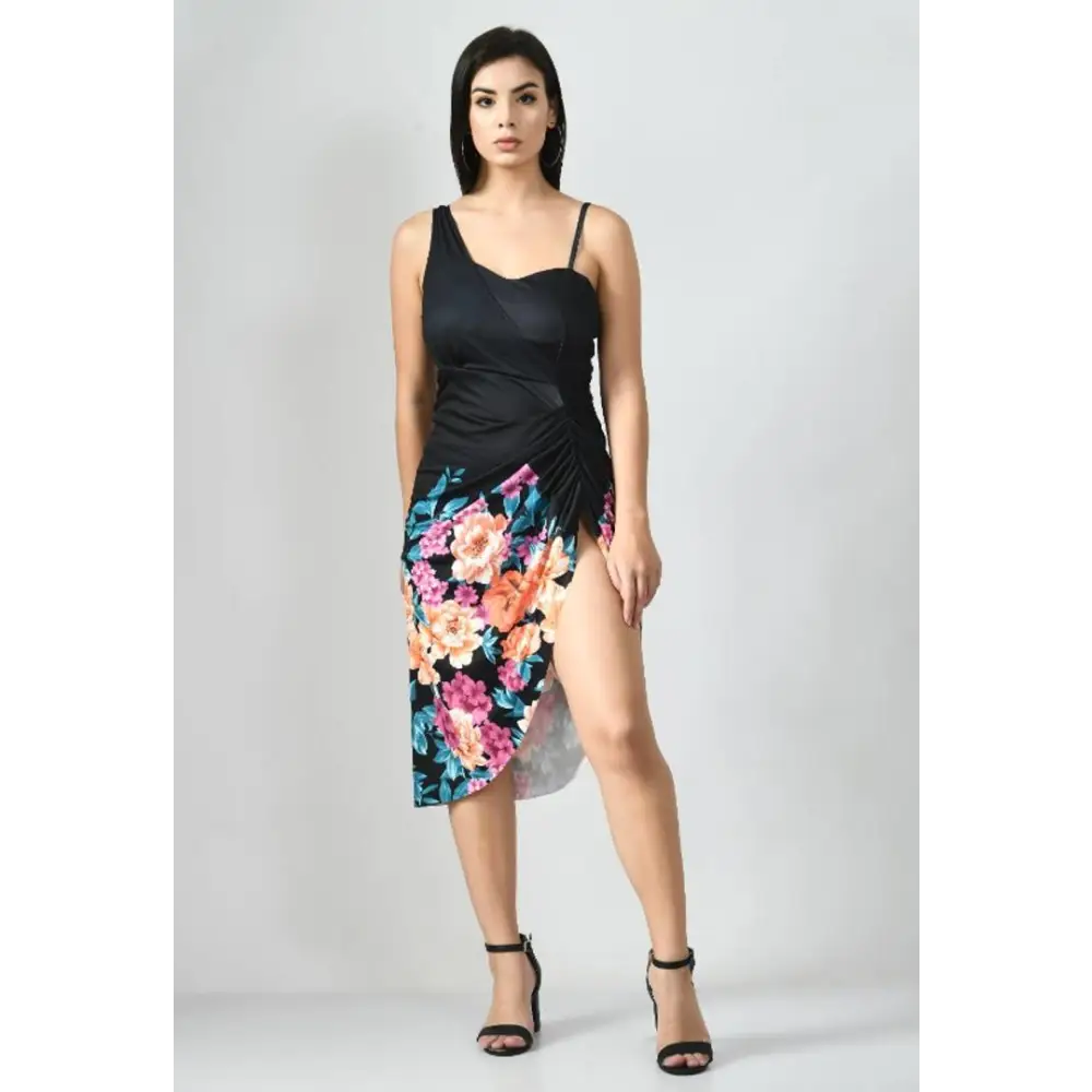 Stylish Women's Apparel Floral Slit Dress