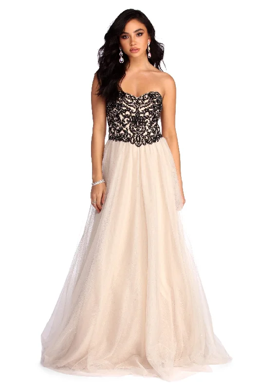 Explore What's New Demi Floral Lace Up Ball Gown