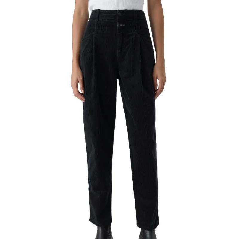 Trend Forward Threads For Her Pearl Corduroy Pants In Black