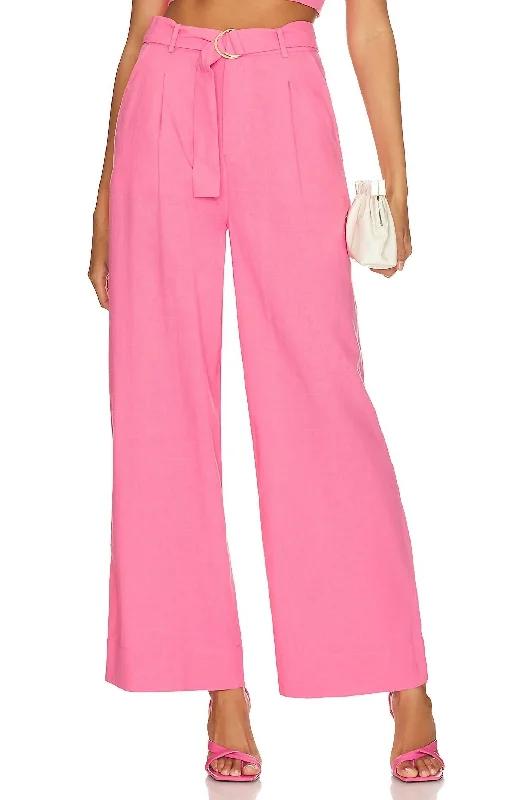 Unleash Your Style Kelani Belted Pants In Pink