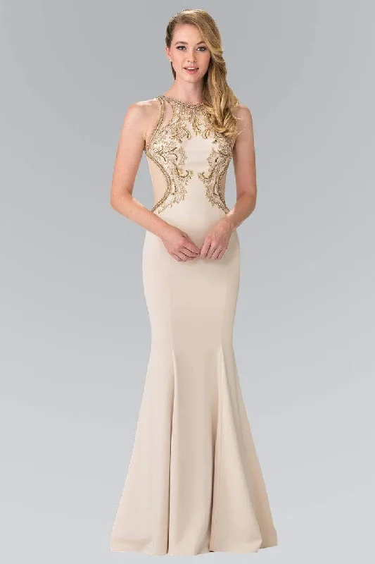 Holiday Gift Guide Sale Elizabeth K - GL2237 Bead Embellished Halter Neck Gown