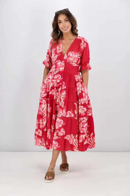 Unbeatable Deals Avamia Amalia Midi Dress Pink