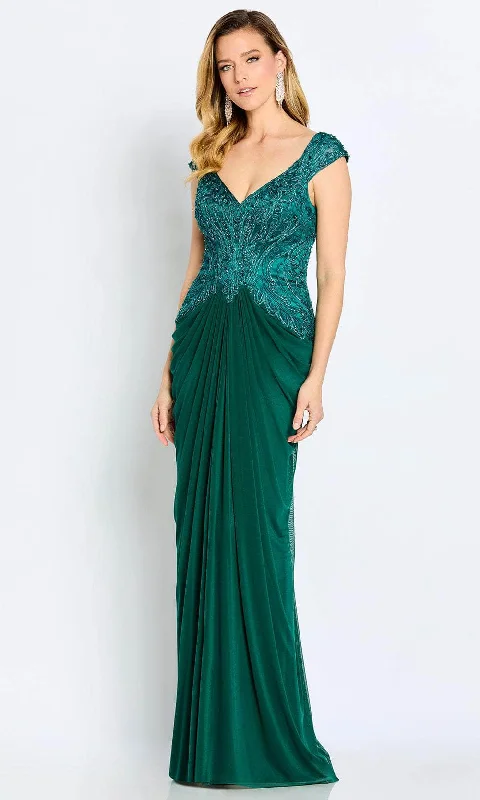 Trendy Street Style Cameron Blake CB110 - Draped Sheath Evening Gown