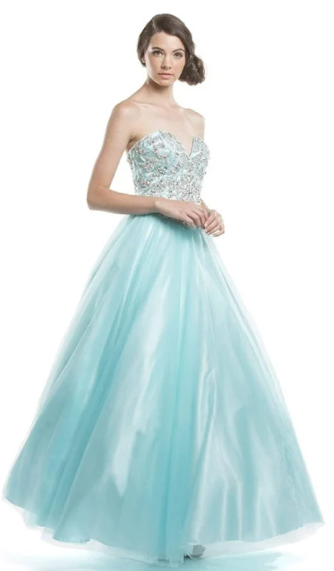 Premium Quality Garments Aspeed Design - Crystal Embellished Strapless Evening Gown