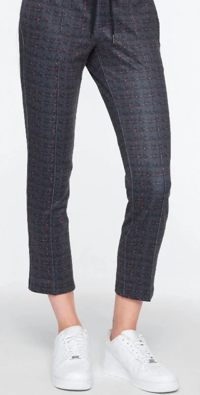 Chic Trends Unveiled Tweed Crop Track Pant In Plaid