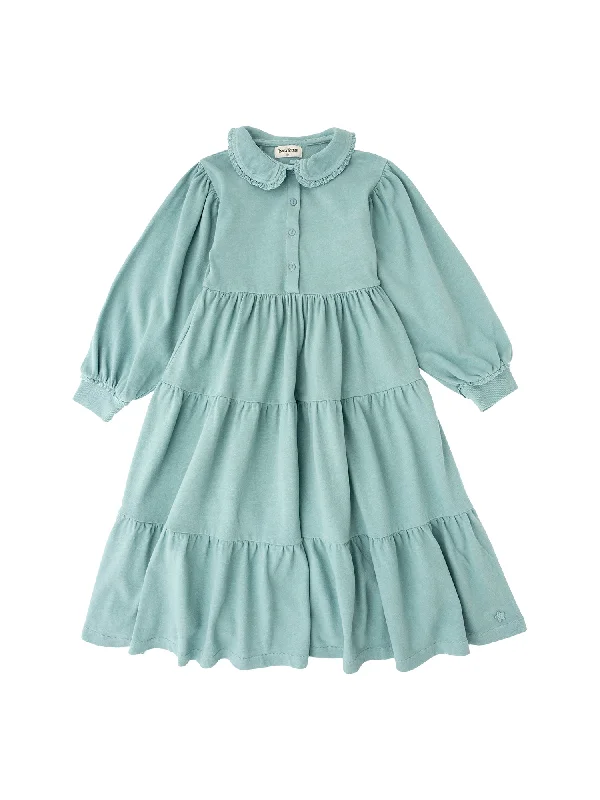 Trend Forward Threads Tocoto Vintage Baby Doll Collar Evase Midi Dress