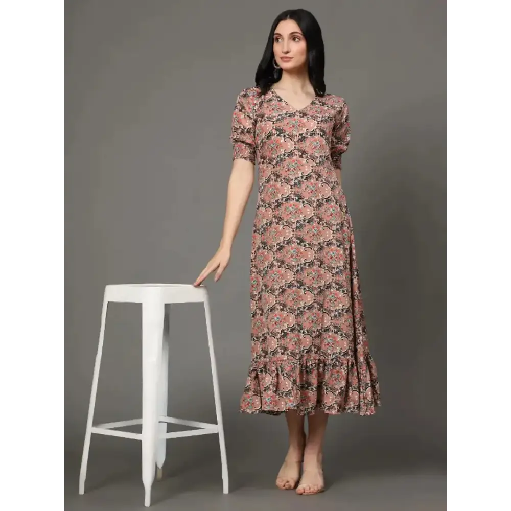 Casual Chic Clothing Trendy Rayon Floral Printed maxi Dress