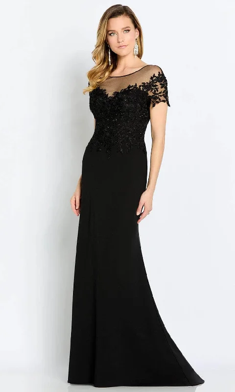 Sophisticated Fashion Cameron Blake CB111 - Illusion Bateau Lace Evening Gown