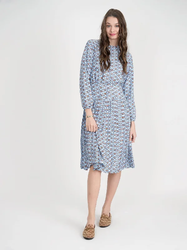 Comfortable Chic Ginger Chain Print Midi Dress