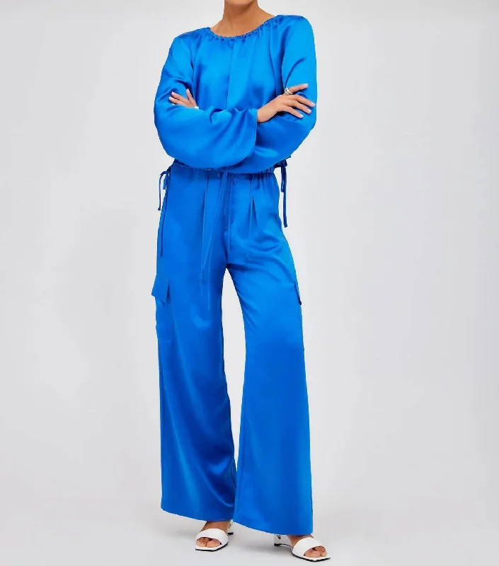 Trendy Street Style Sofi Pants In Sapphire Blue