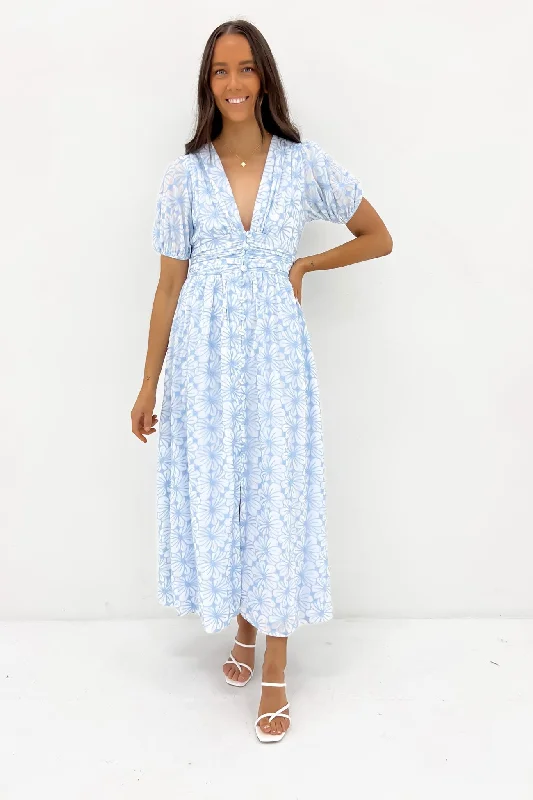 Style Streetwear Nala Maxi Dress Blue Flower