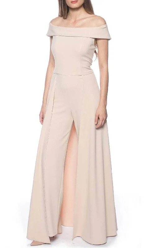 Exclusive Sale Marina 267334 - Off Shoulder Crepe Jumpsuit