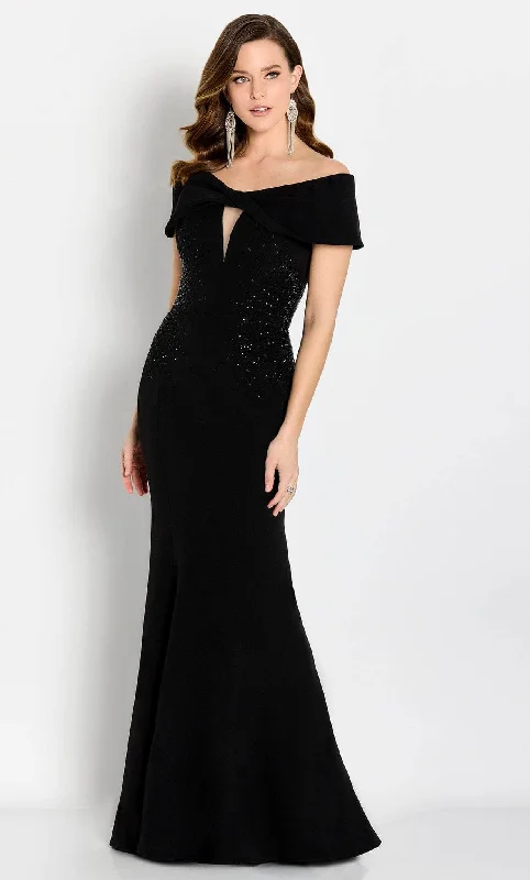 Online Boutiques Cameron Blake CB758 - Cutout Accent Evening Gown