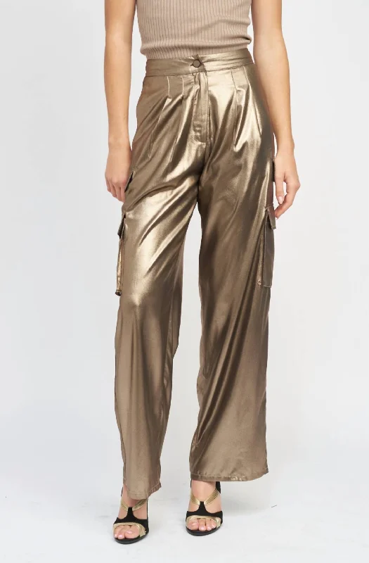 Urban Femme Streetwear Arnav Pant In Gold