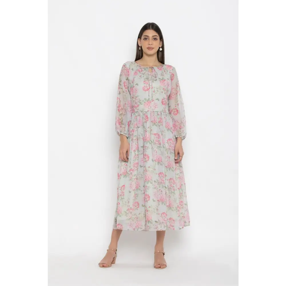 End of Season Sale Sew You Soon Women Floral Print A-Line Maxi Dress