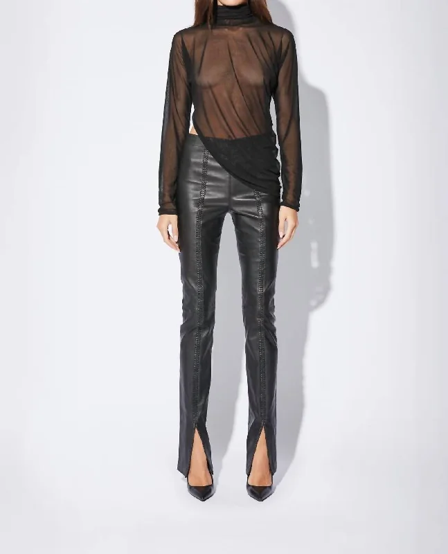 Earthy Tones Kaimi Pant In Black Leather