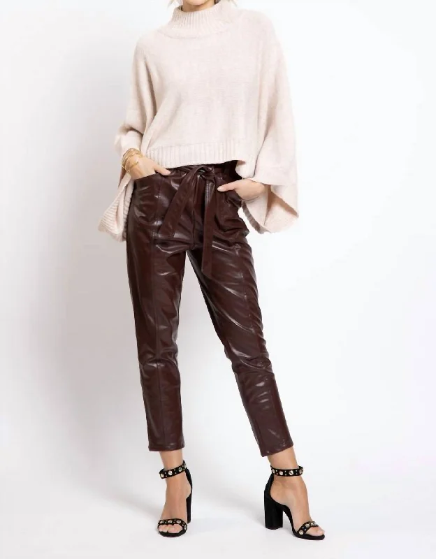 Season Appropriate Women's Collection Harper Vegan Leather Bag Pant In Heirloom