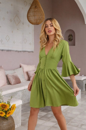 Huge Discounts This Week Melrose Green Mini Dress