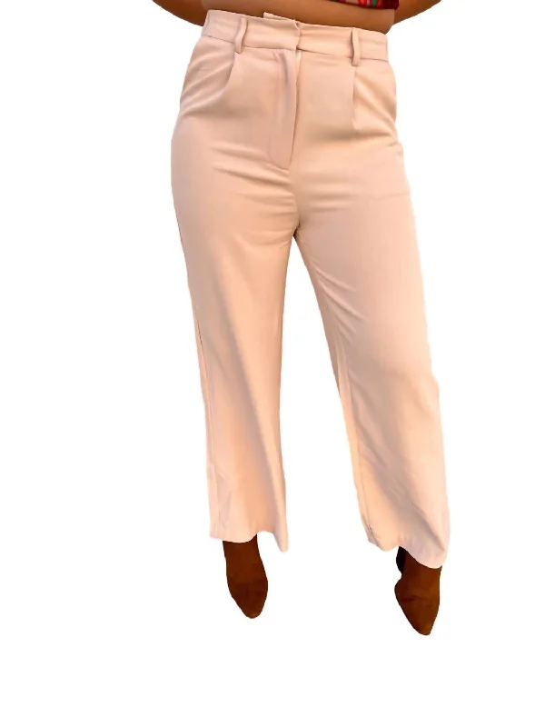 Exclusive Sale Raella Solid Point Wide Pants In Beige