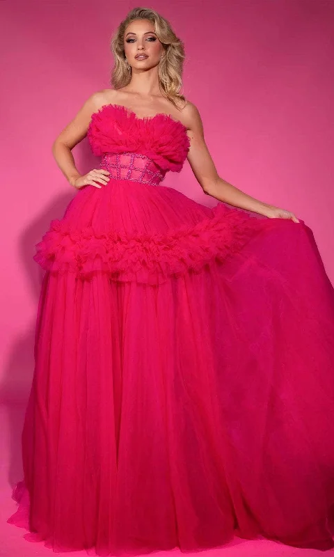 Limited Time Offer Portia and Scarlett PS25305 - Ruffle Detailed Strapless Ballgown