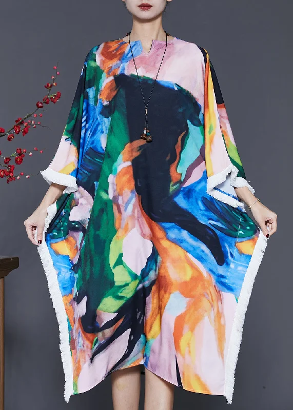 Exclusive Sale Bohemian Oversized Tie Dye Cotton Dress Summer