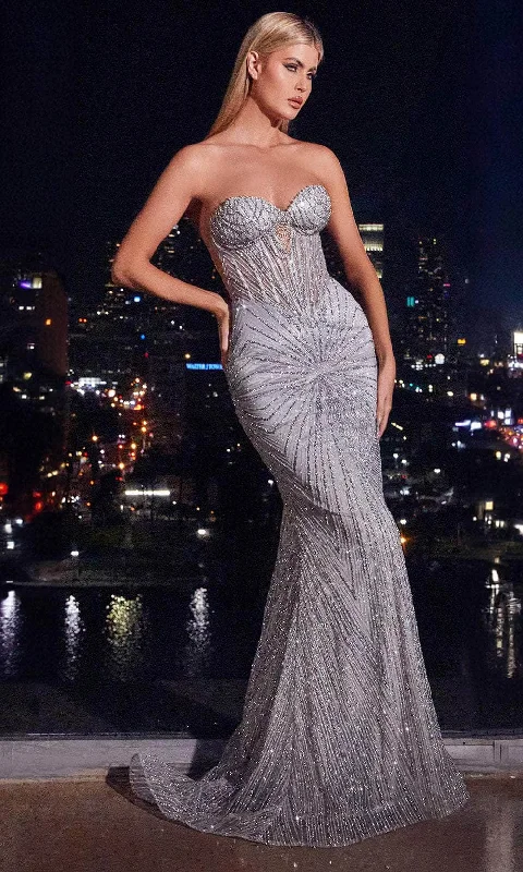 Eclectic Style Wardrobe Ladivine J871 - Strapless Beaded Prom Gown