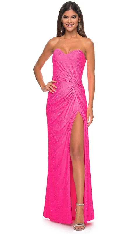 Relaxed Fashion La Femme 32175 - Strapless Rhinestone Ornate Prom Gown