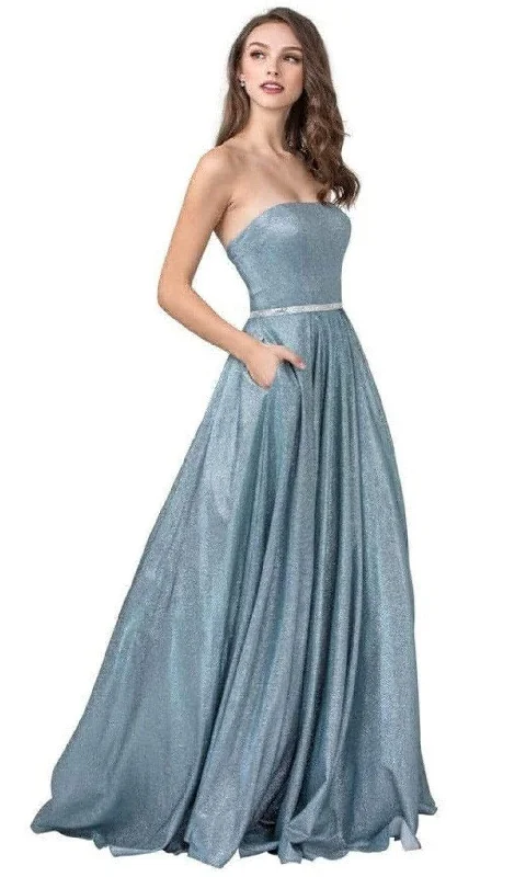 Trend Forward Women's Wear Aspeed Design - L2434 Straight Neck Strapless A-Line Gown