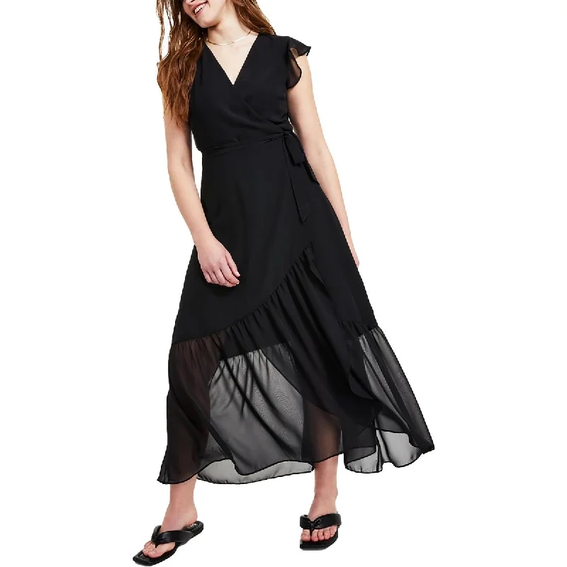 Fashion Sale Bar III Womens Petites Ruffled  Maxi Dress