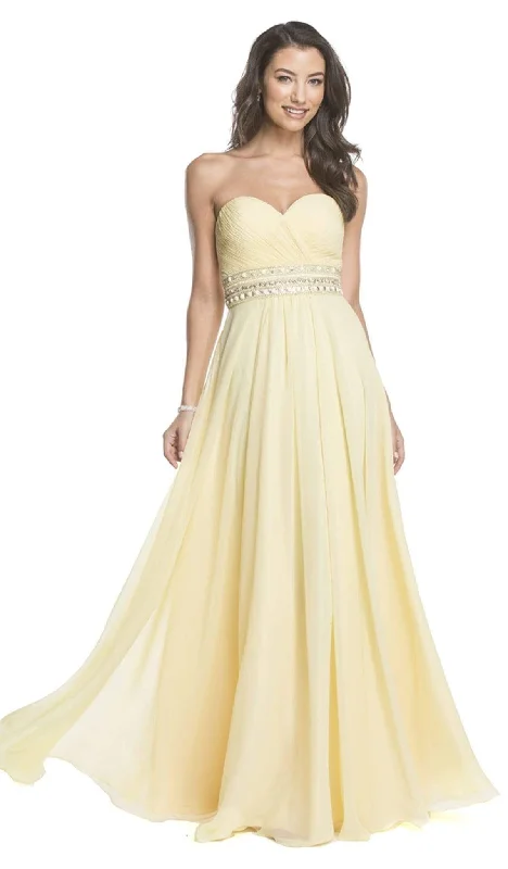 Women's Clothing Trevi Collection - Pleated Strapless Sweetheart Prom A-line Gown