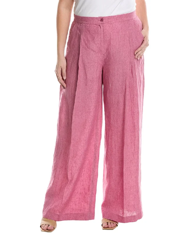 Elegant Style Marina Rinaldi Plus Ricciolo Linen Trouser