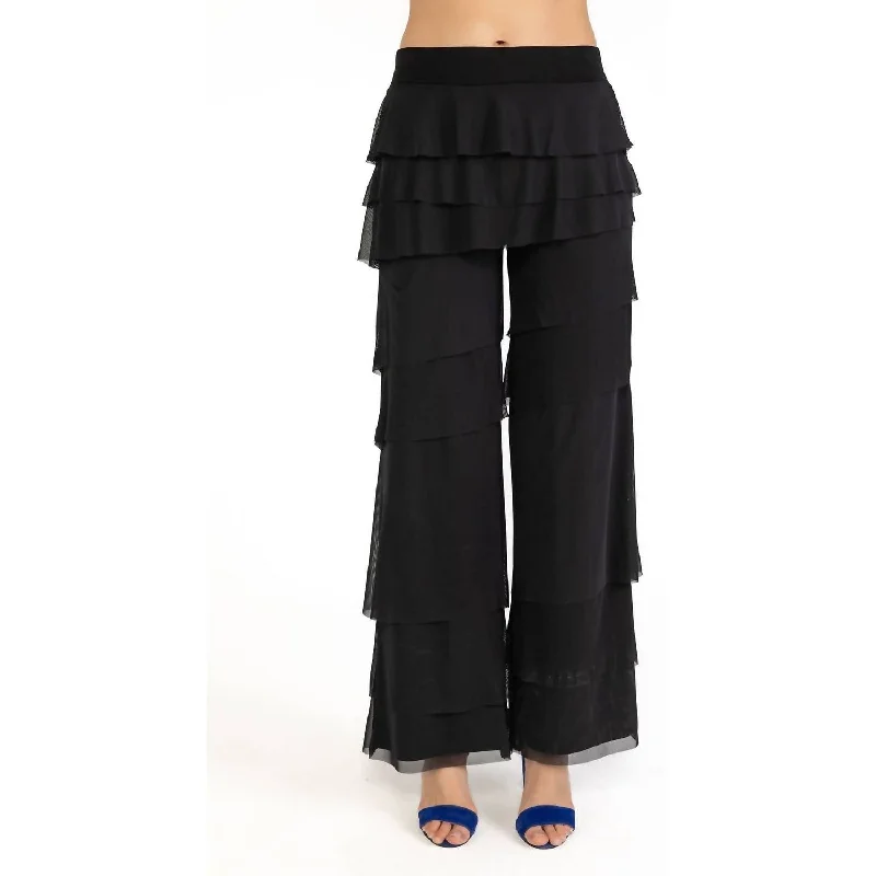 Trendy Fashion For Women Layered Pants In Black