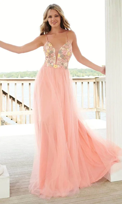 Trendy Attire For Her Faviana 11001 - Sleeveless Tulle A-Line Prom Gown