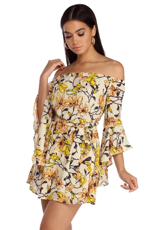 Casual Chic Bedded With Florals Dress