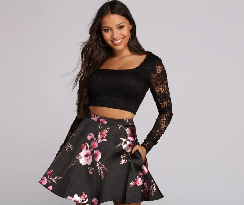 The Latest Trends Riley Lace Floral Two Piece Dress