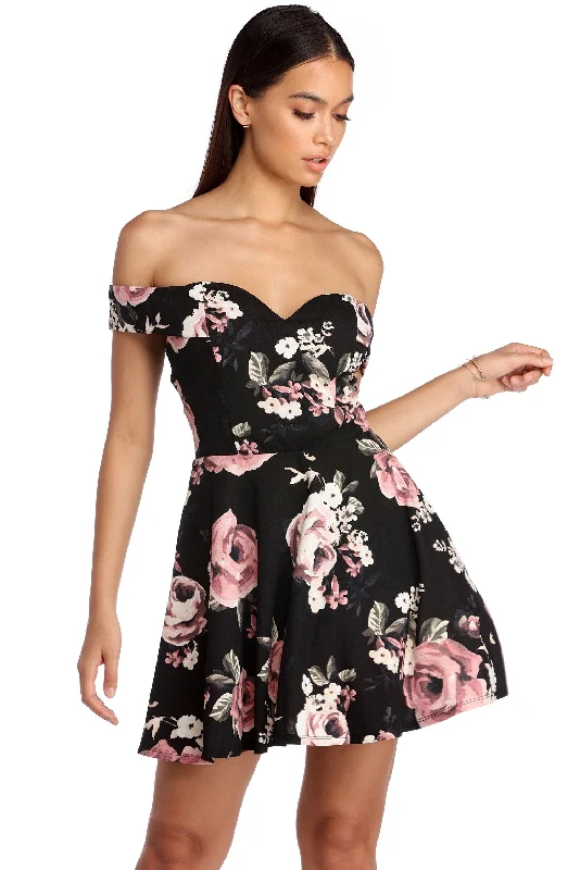 Versatile Outfits Flirty In Floral Skater Dress