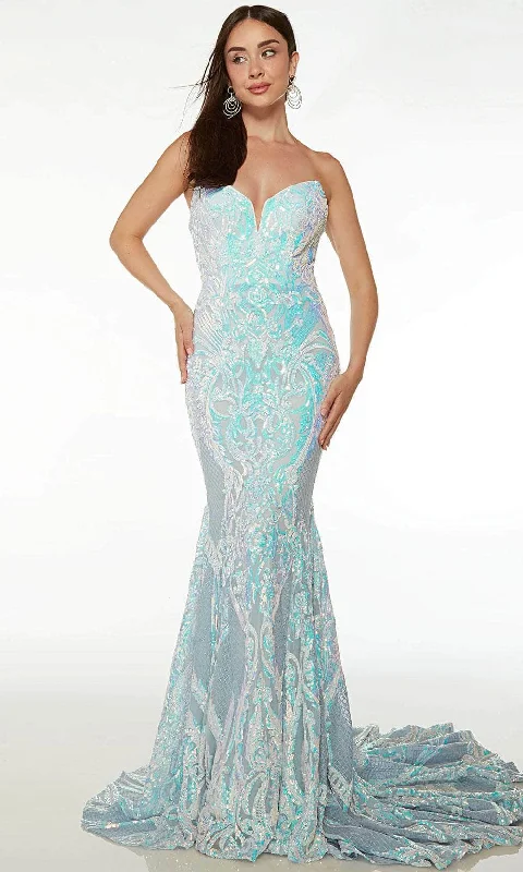 Women's Clothing Stores Alyce Paris 61648 - Sequin Strapless Prom Gown