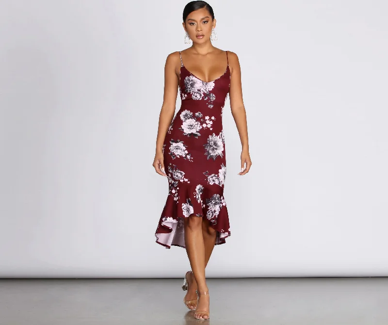 Fashion Forward Outfits Flow With Floral Midi Dress