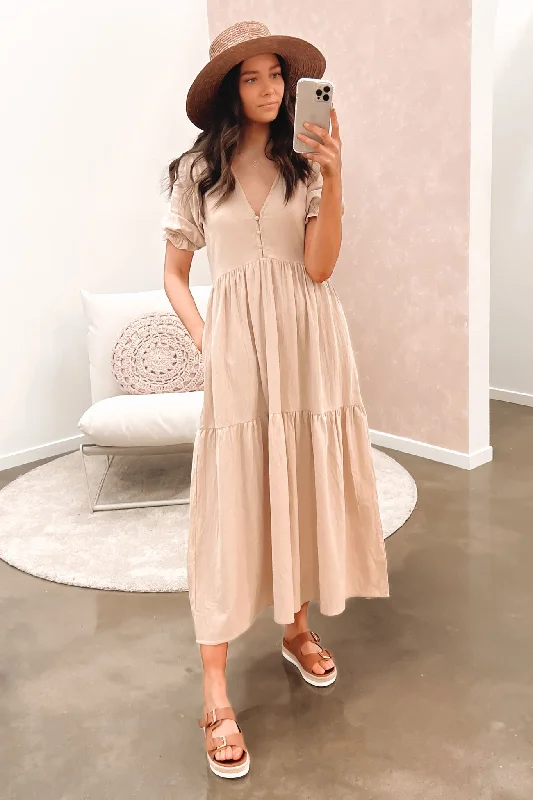 New Season Fashion Preview Boden Maxi Dress Beige