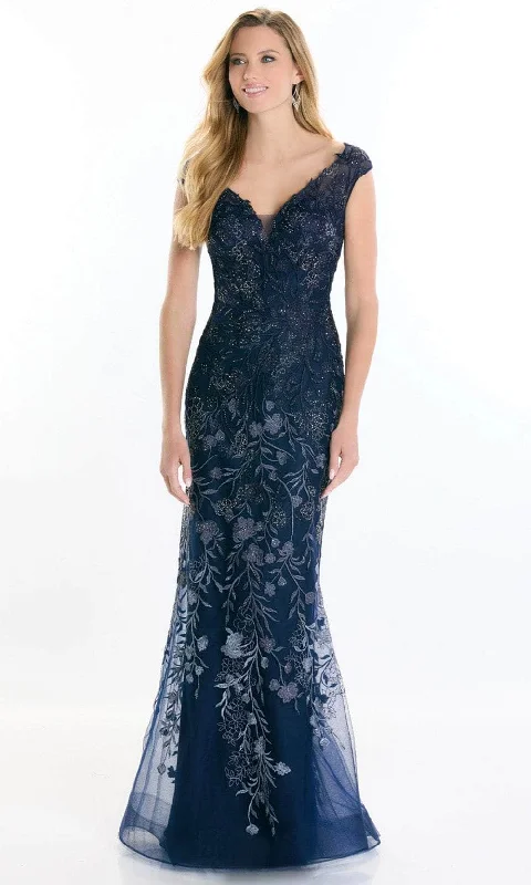 Chic Trends For The Fashion Savvy Montage by Mon Cheri M522 - Cap Sleeve V-Neck Evening Gown