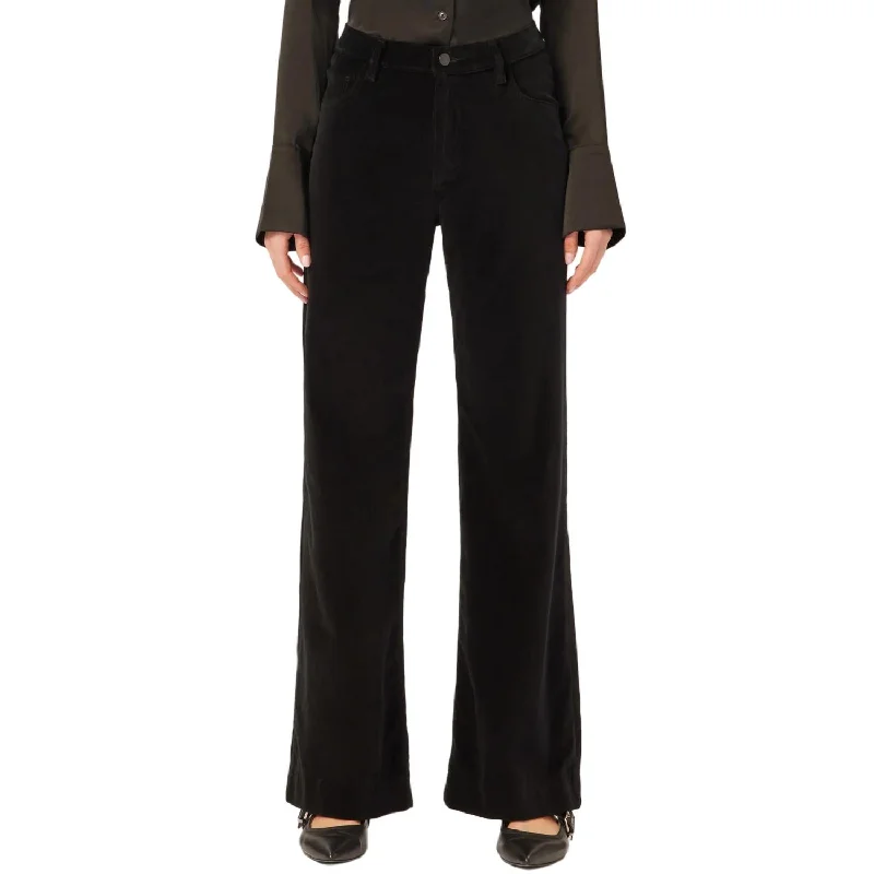 Versatile Outfits Denim Hepburn Velvet Wide Leg Pant In Voodoo